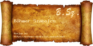 Böhmer Szabolcs névjegykártya